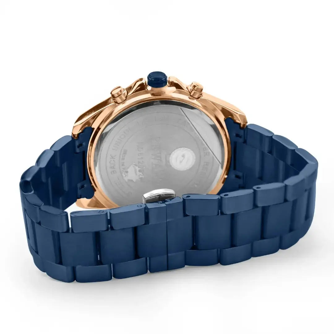 Fundo da caixa do reward vip Vanguard azul, vista da caixa em ouro rose