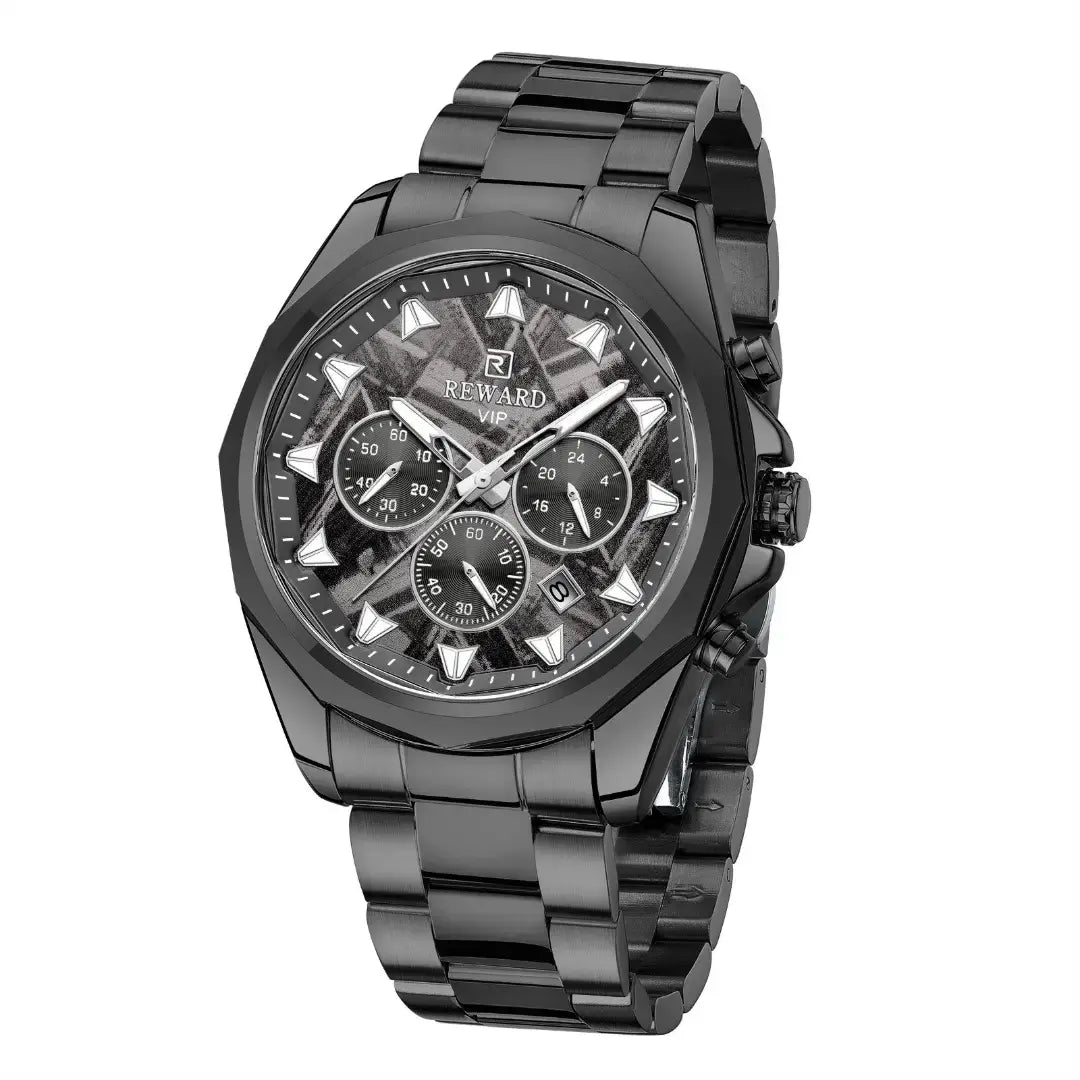 Relógio masculino preto reward vip vanguard vista lateral