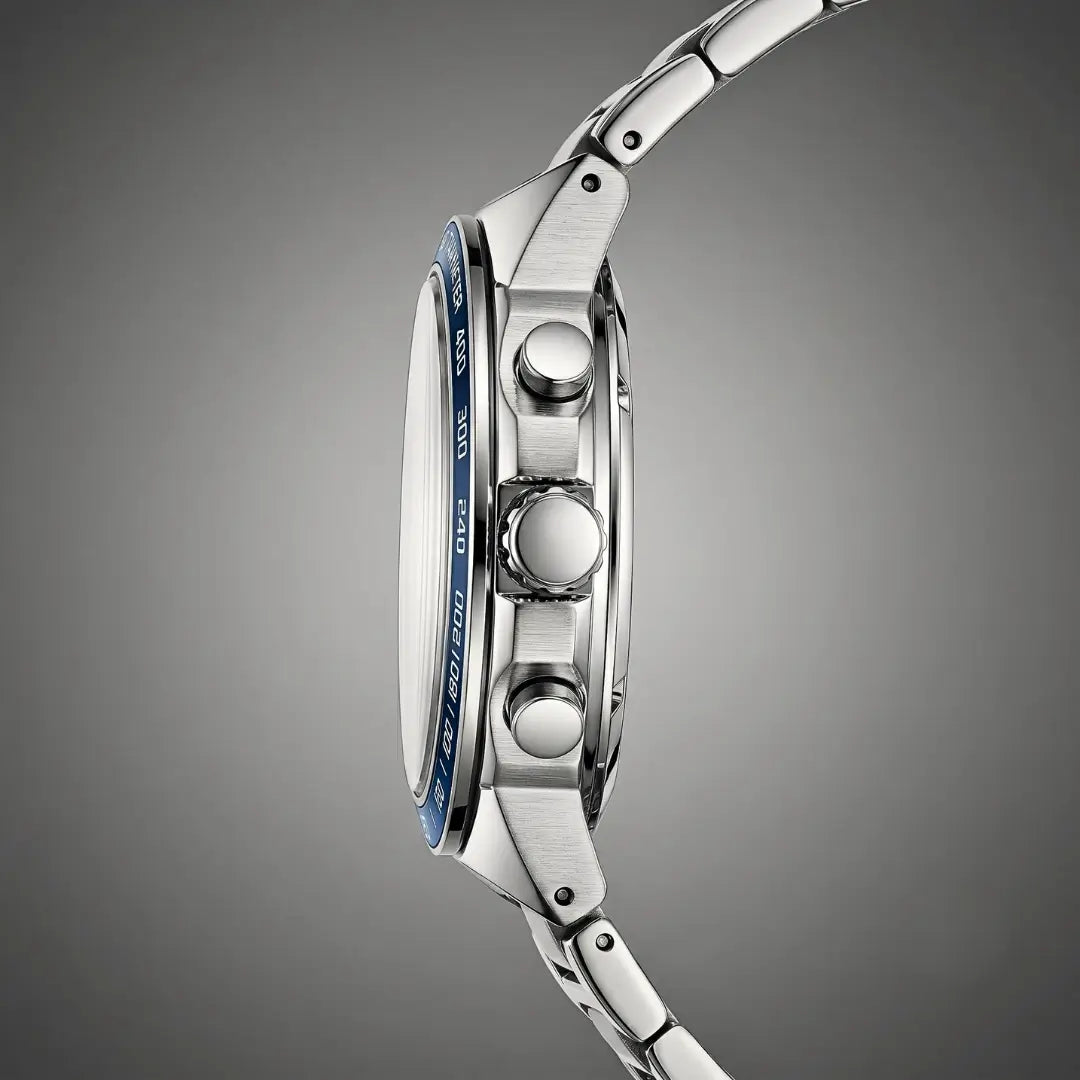 Relógio casual masculino prata Reward VIP Magnus 45mm vista de perfil lateral