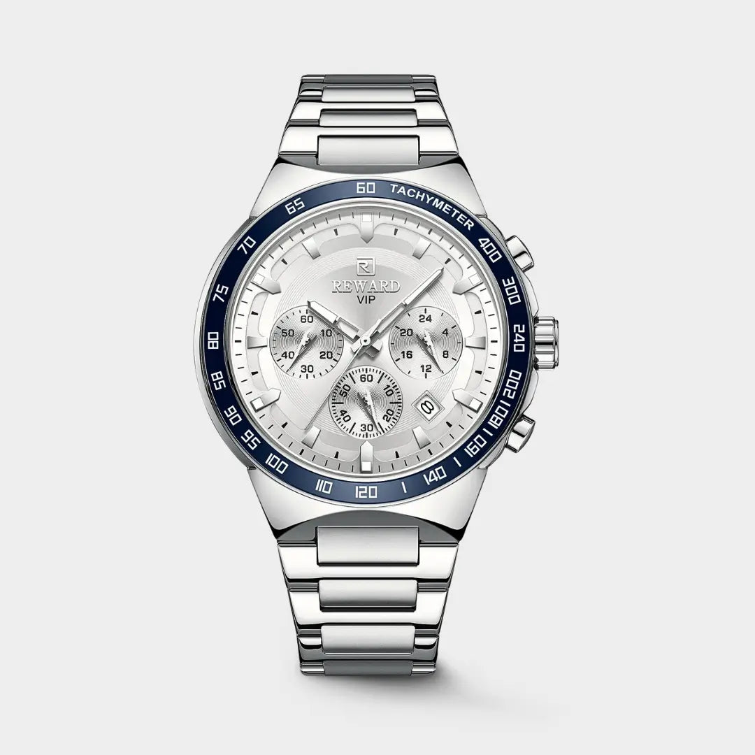 Relógio casual masculino prata Reward VIP Magnus 45mm vista frontal