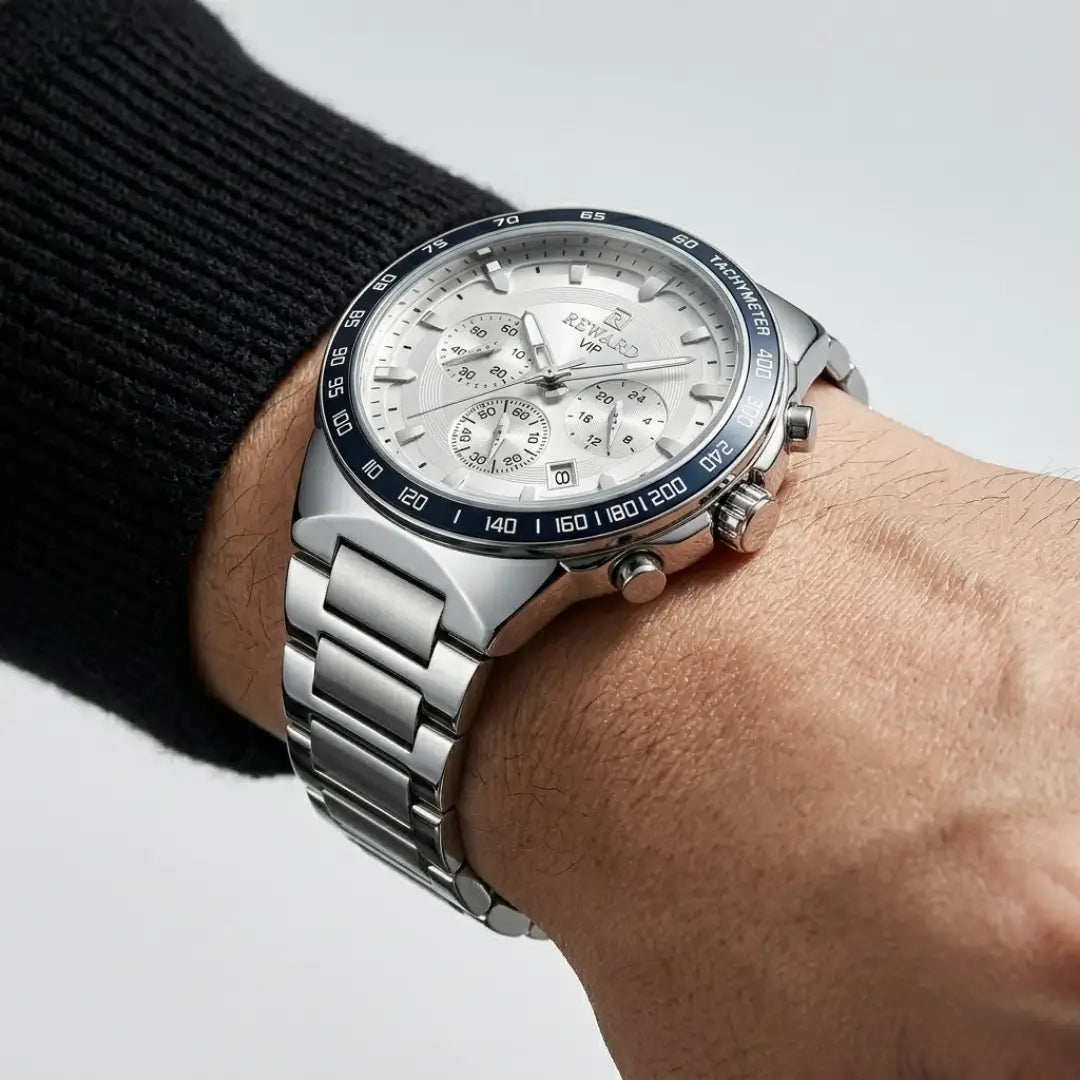 Relógio Casual Masculino Prata Reward VIP Magnus 45mm