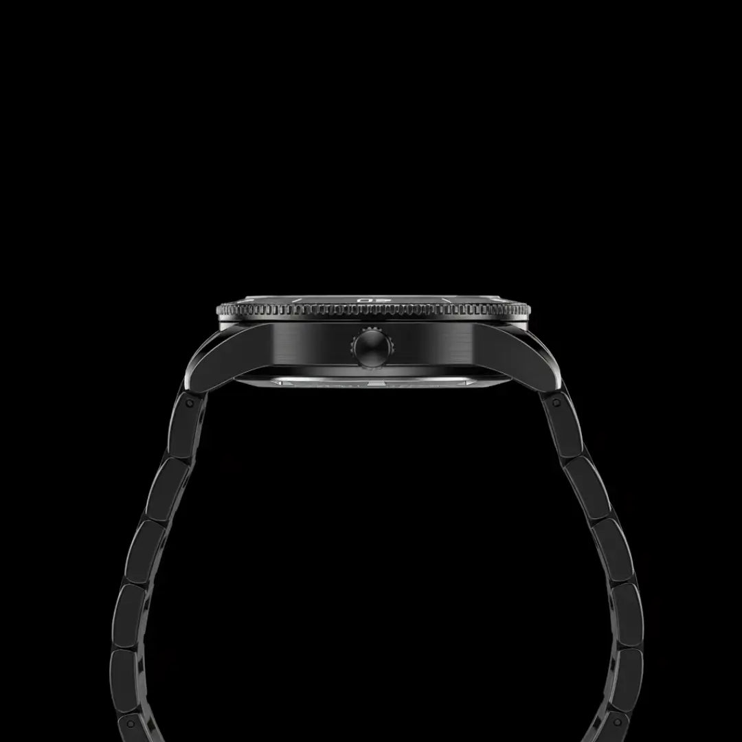 Relógio casual masculino preto Reward VIP Heritage 42mm vista lateral de outro ângulo