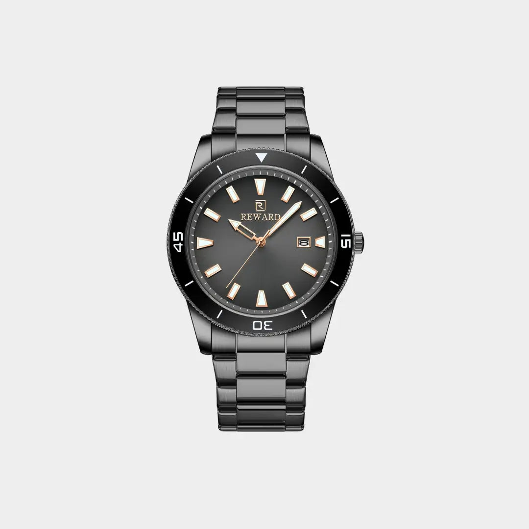 Relógio casual masculino preto Reward VIP Heritage 42mm vista frontal