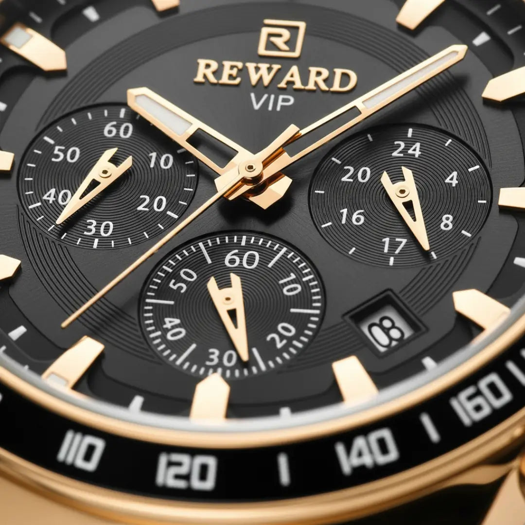 Relógio Casual Masculino Preto Reward VIP Magnus 45mm