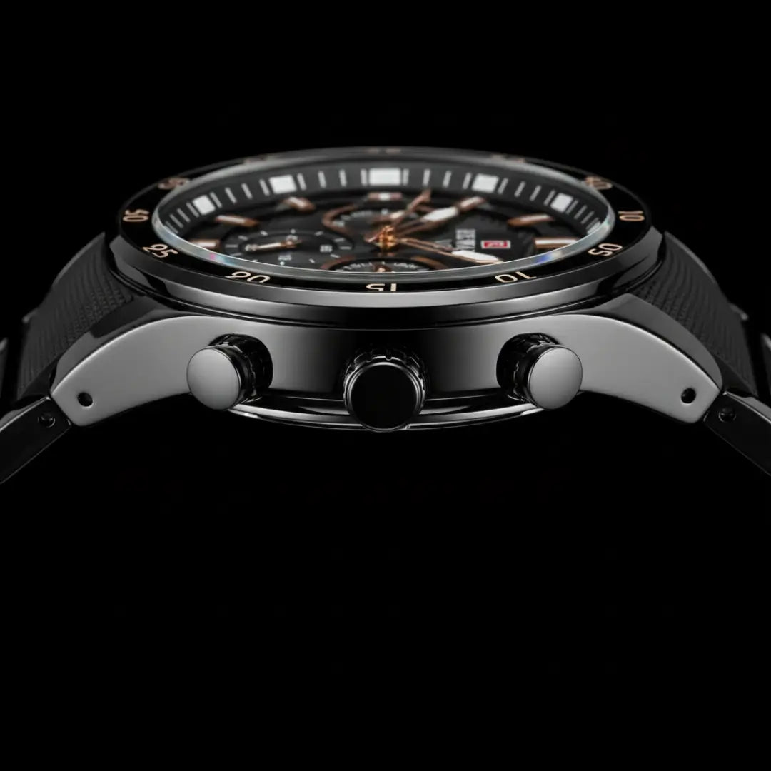 Relógio Esportivo Masculino Cronos Black 45 mm