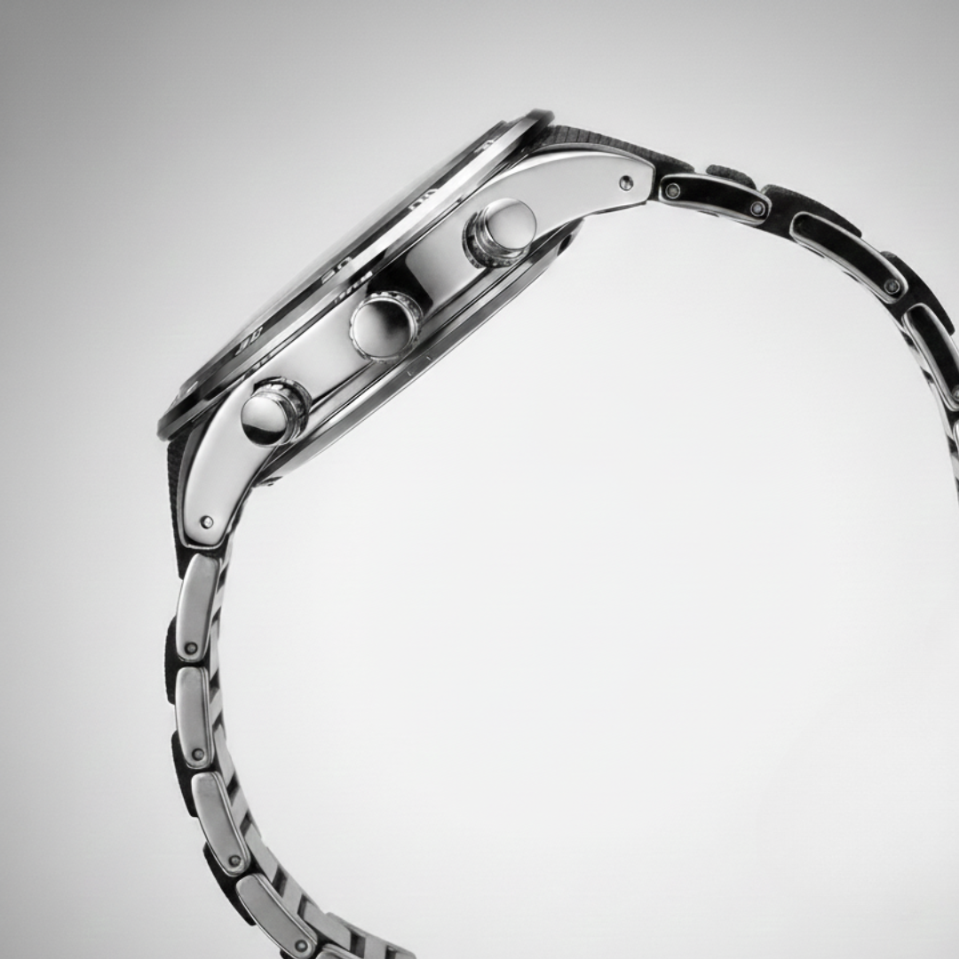 Relógio Esportivo Masculino Cronos Silver 45 mm