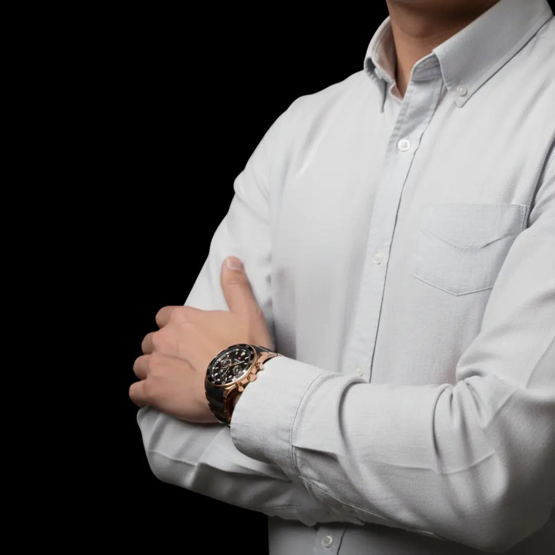 Relógio Esportivo Masculino Cronos Rose Gold 45 mm