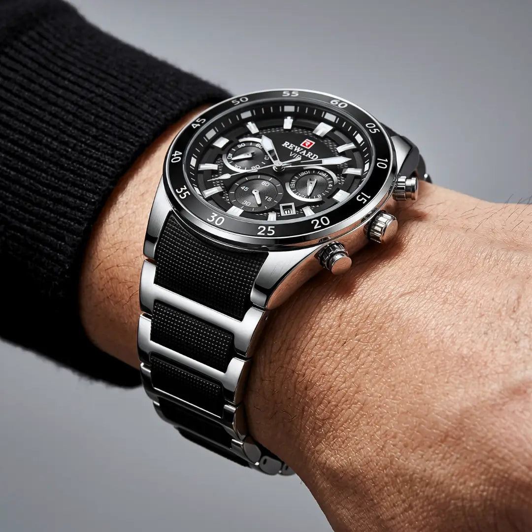 Relógio Esportivo Masculino Cronos Silver 45mm