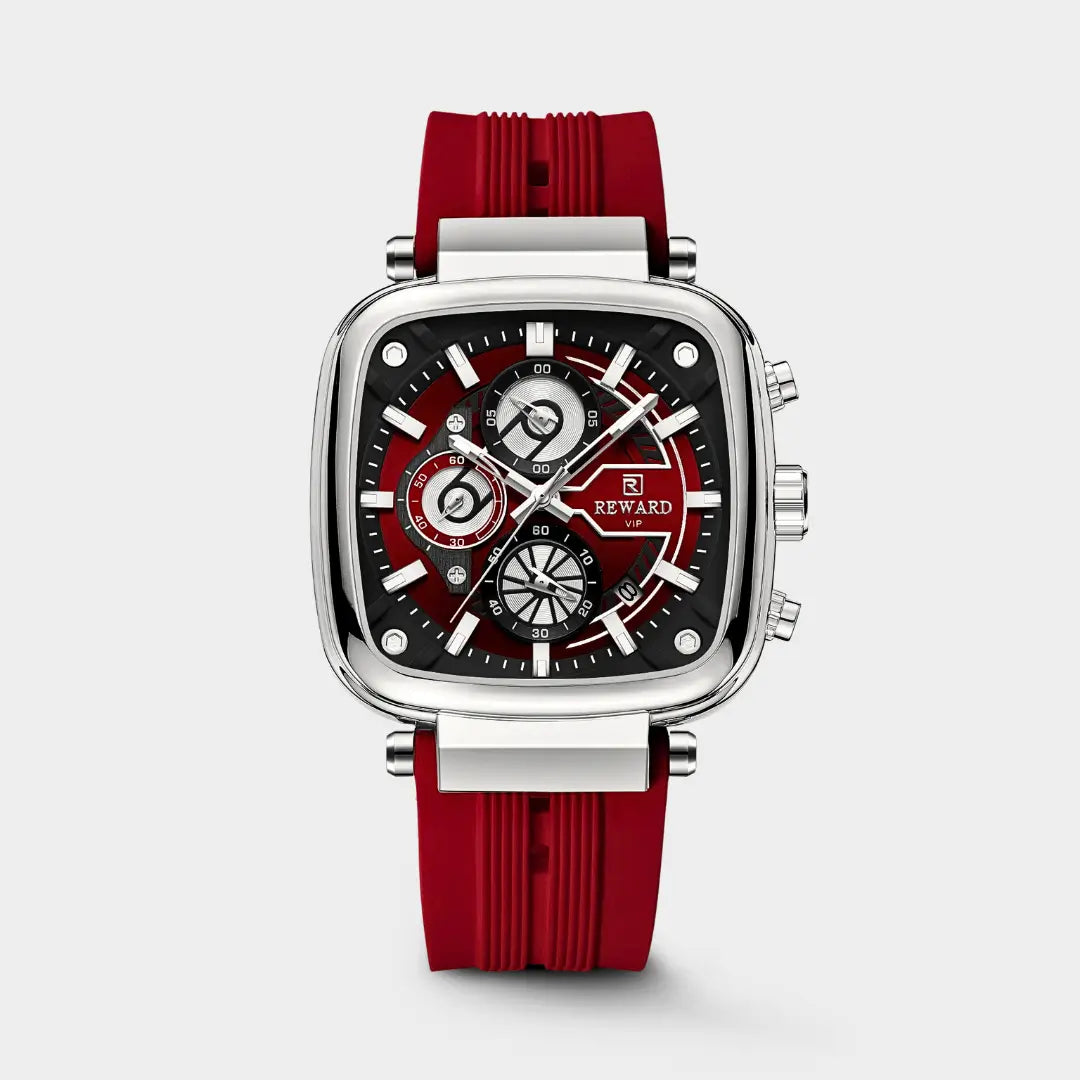 Relógio Masculino Esportivo Vermelho Monaco Sport 44mm