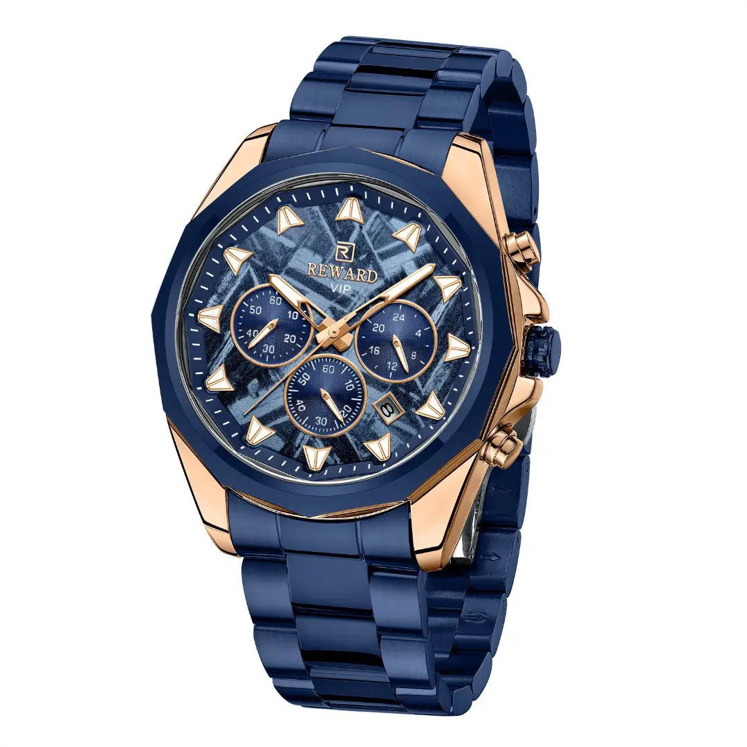 Relógio masculino azul reward vip vanguard