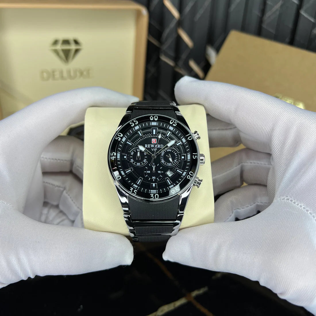 Relógio Esportivo Masculino Cronos Silver 45 mm