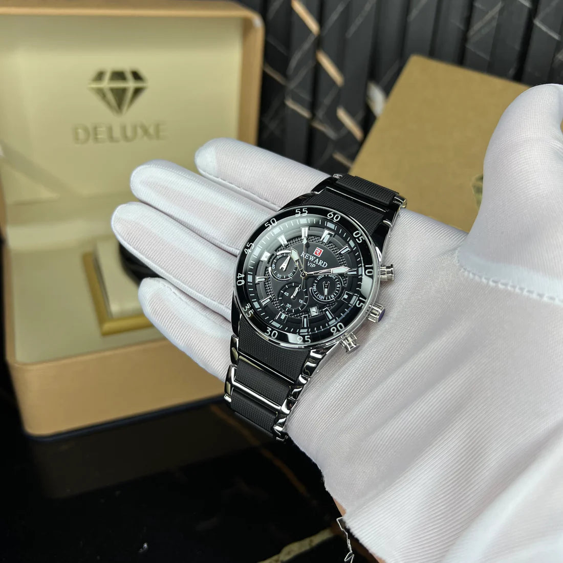 Relógio Esportivo Masculino Cronos Silver 45 mm