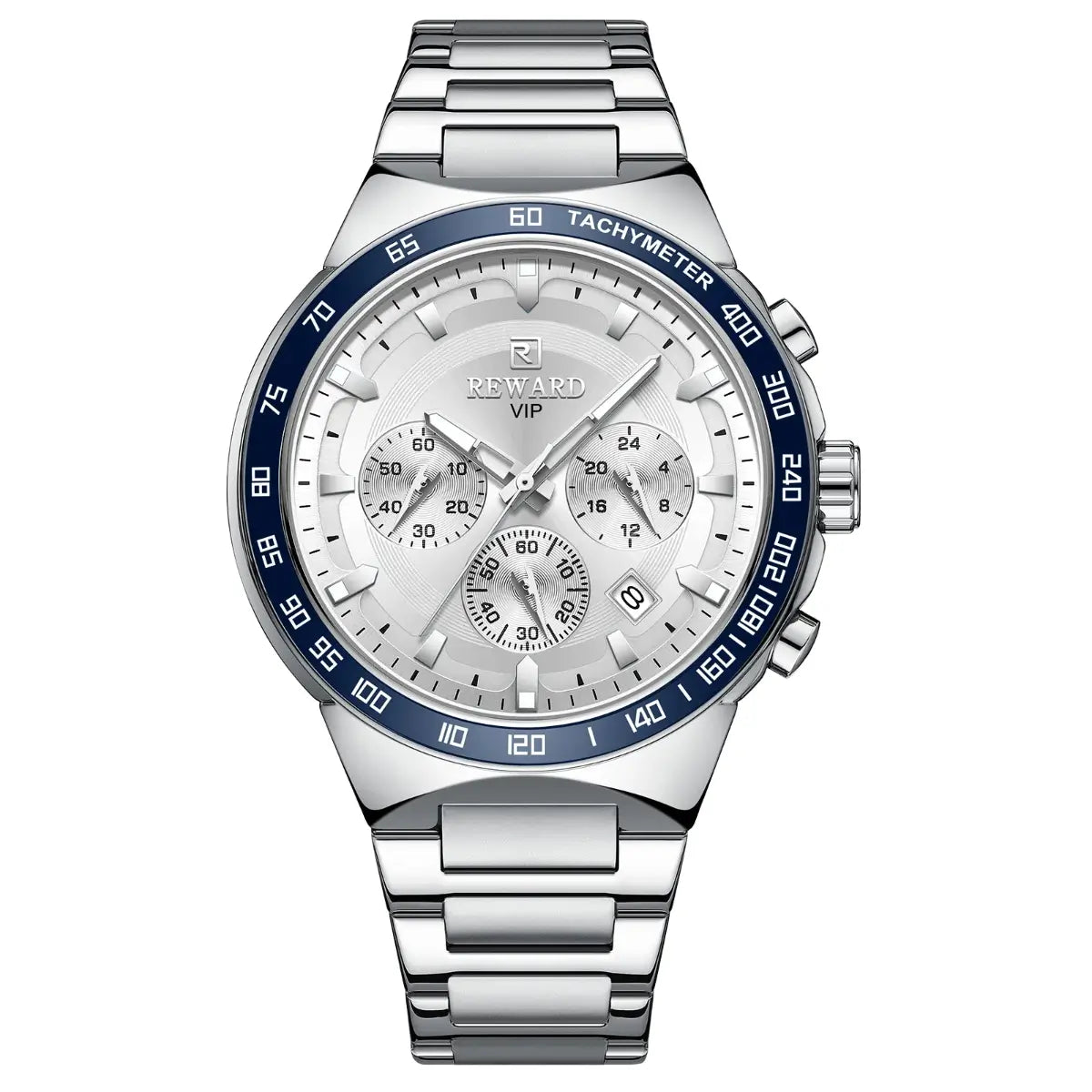Relógio Masculino Prata Reward VIP Magnus com movimento quartzo e cronógrafo