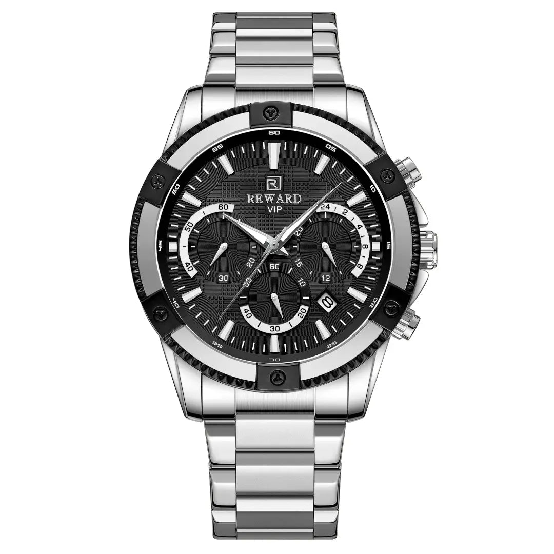 Relógio Masculino prata Reward VIP Vanguard com movimento quartzo