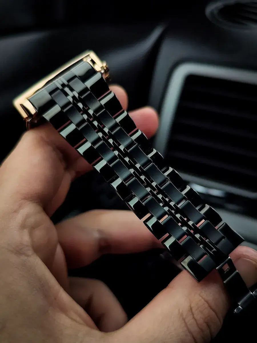 Pulseira escovada do relógio masculino preto com formato quadrado Reward VIP Monaco Chronograph