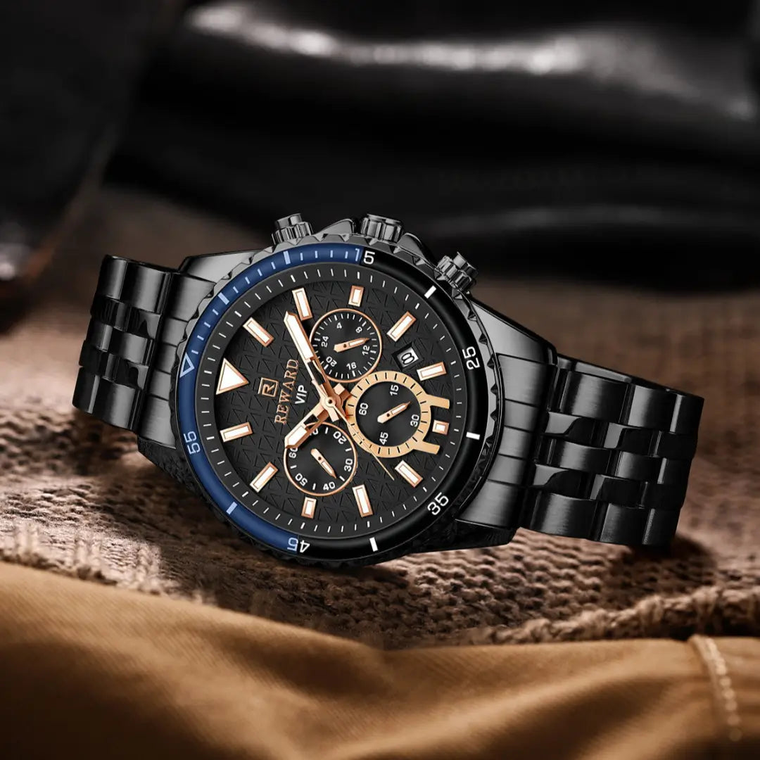 Relógio Masculino preto Reward-VIP essence caixa