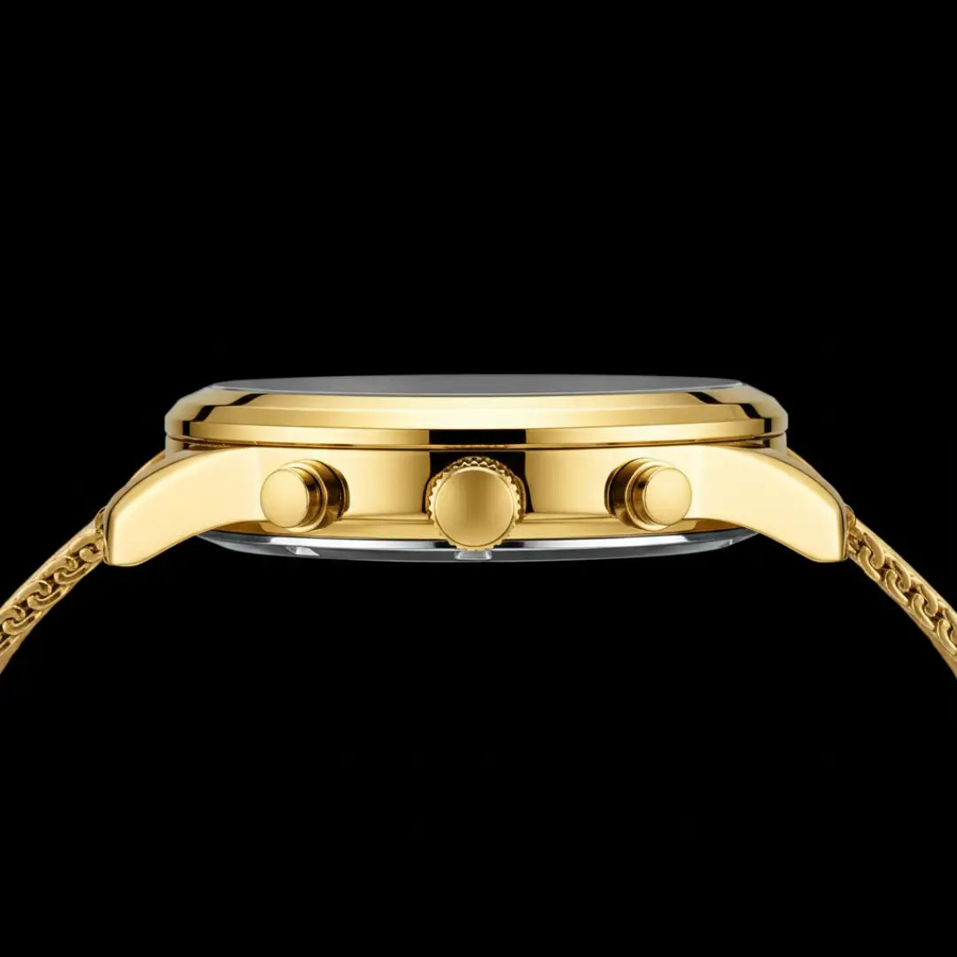 Caixa do relógio minimalista masculino Linéar dourado 44 mm