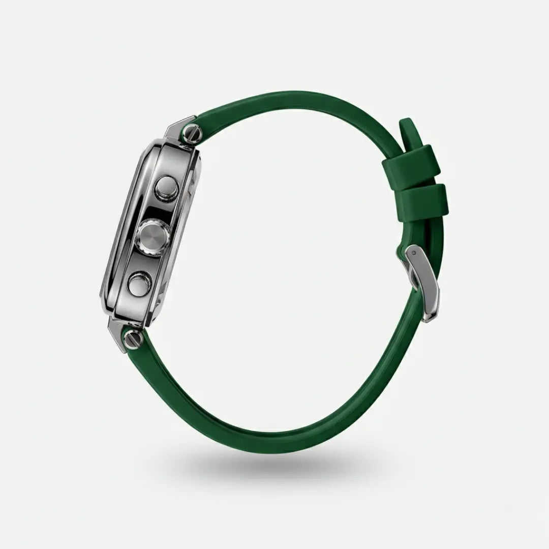 Relógio quadrado masculino esportivo Monaco 44mm com vista lateral completa