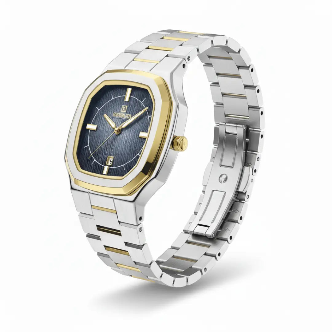 Relógio social masculino Signature prata 38mm ângulo 3/4