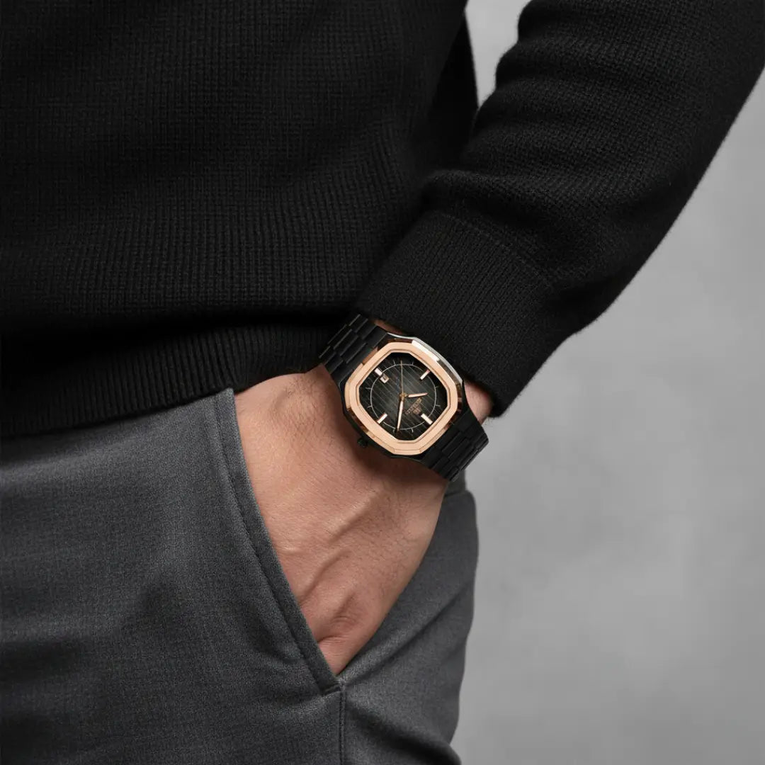 Relógio social masculino preto Signature 38mm no pulso