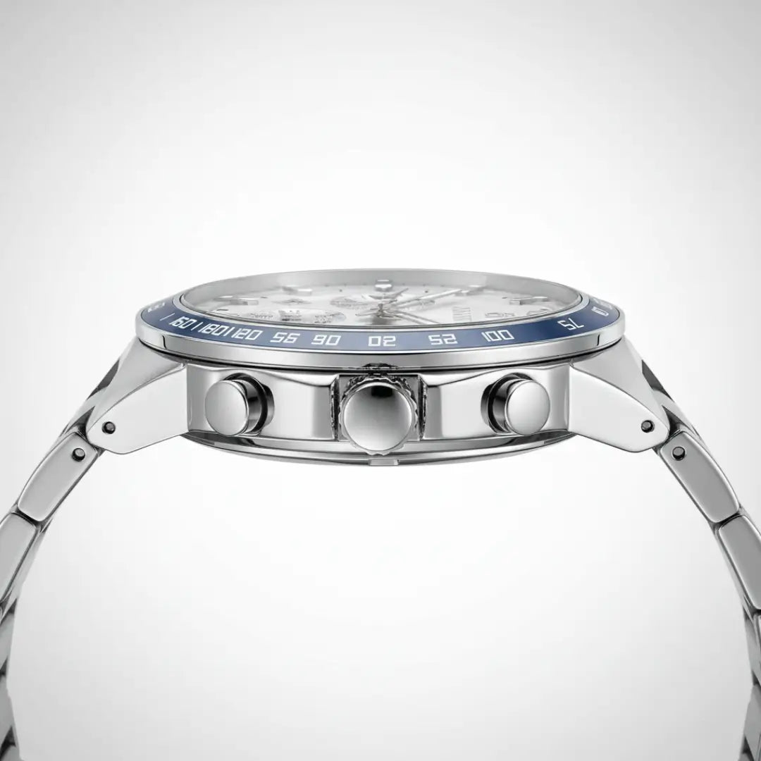 Relógio Casual Masculino Prata Reward VIP Magnus 45 mm