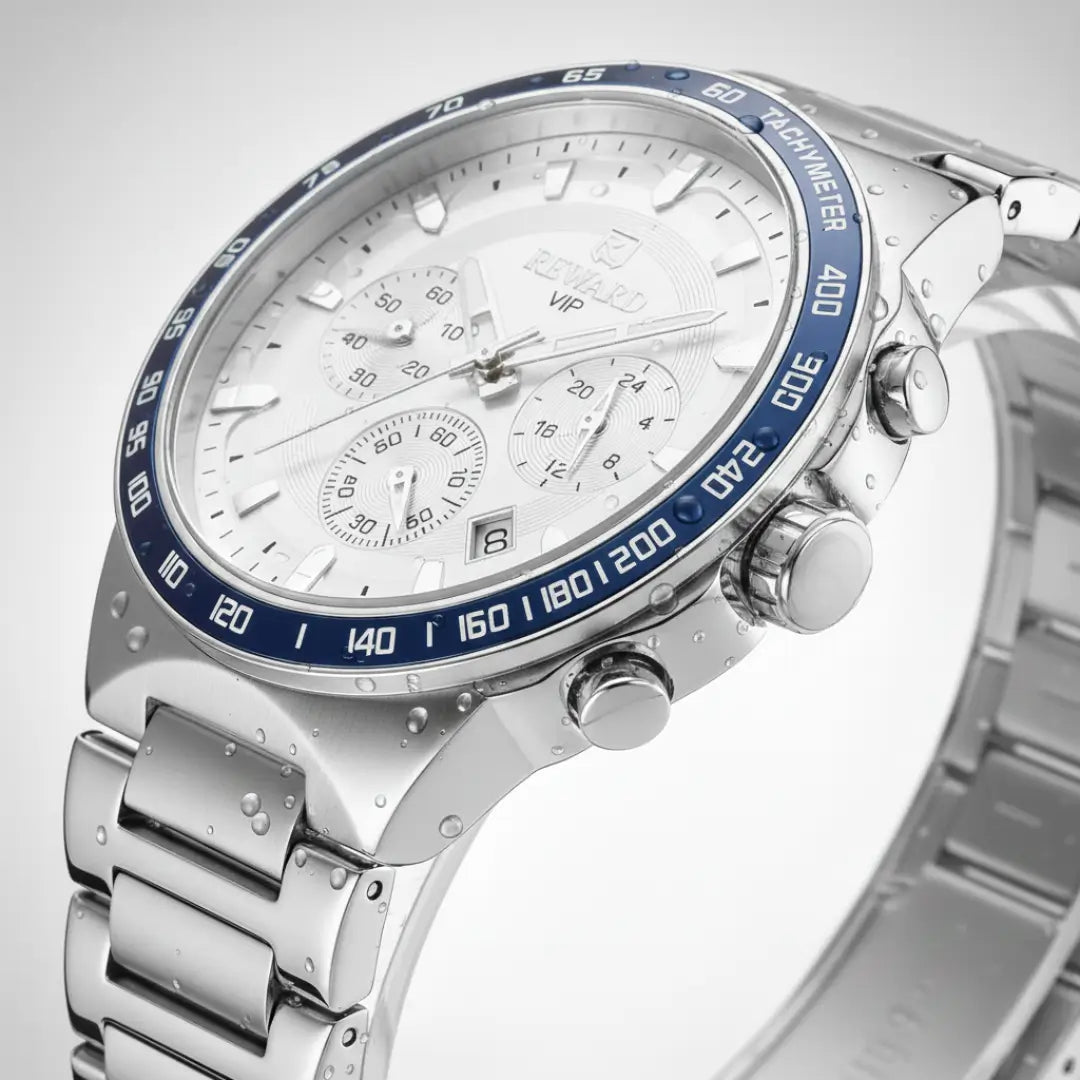 Relógio Casual Masculino Prata Reward VIP Magnus 45 mm