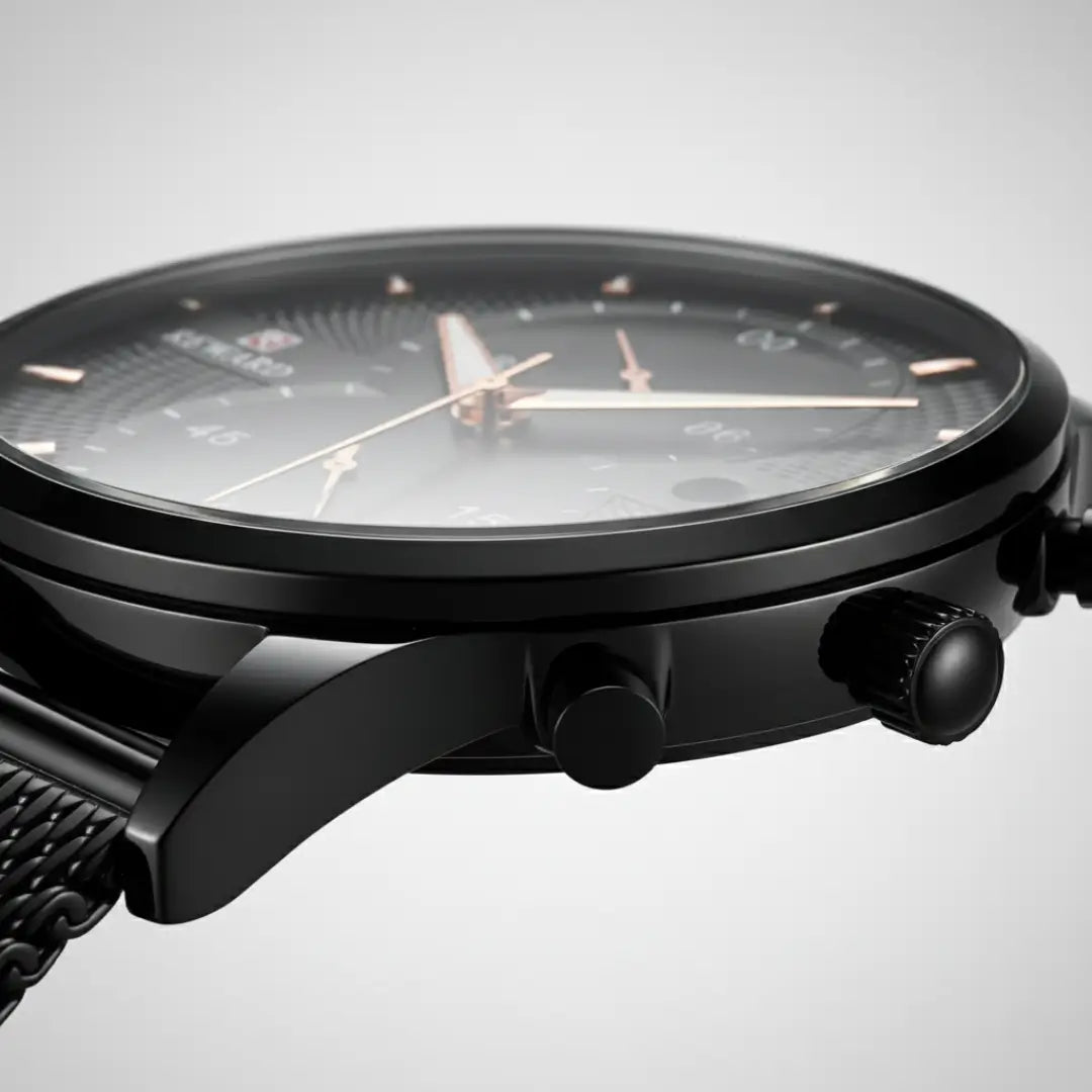 Relógio Minimalista Masculino Preto Linéar 45 mm