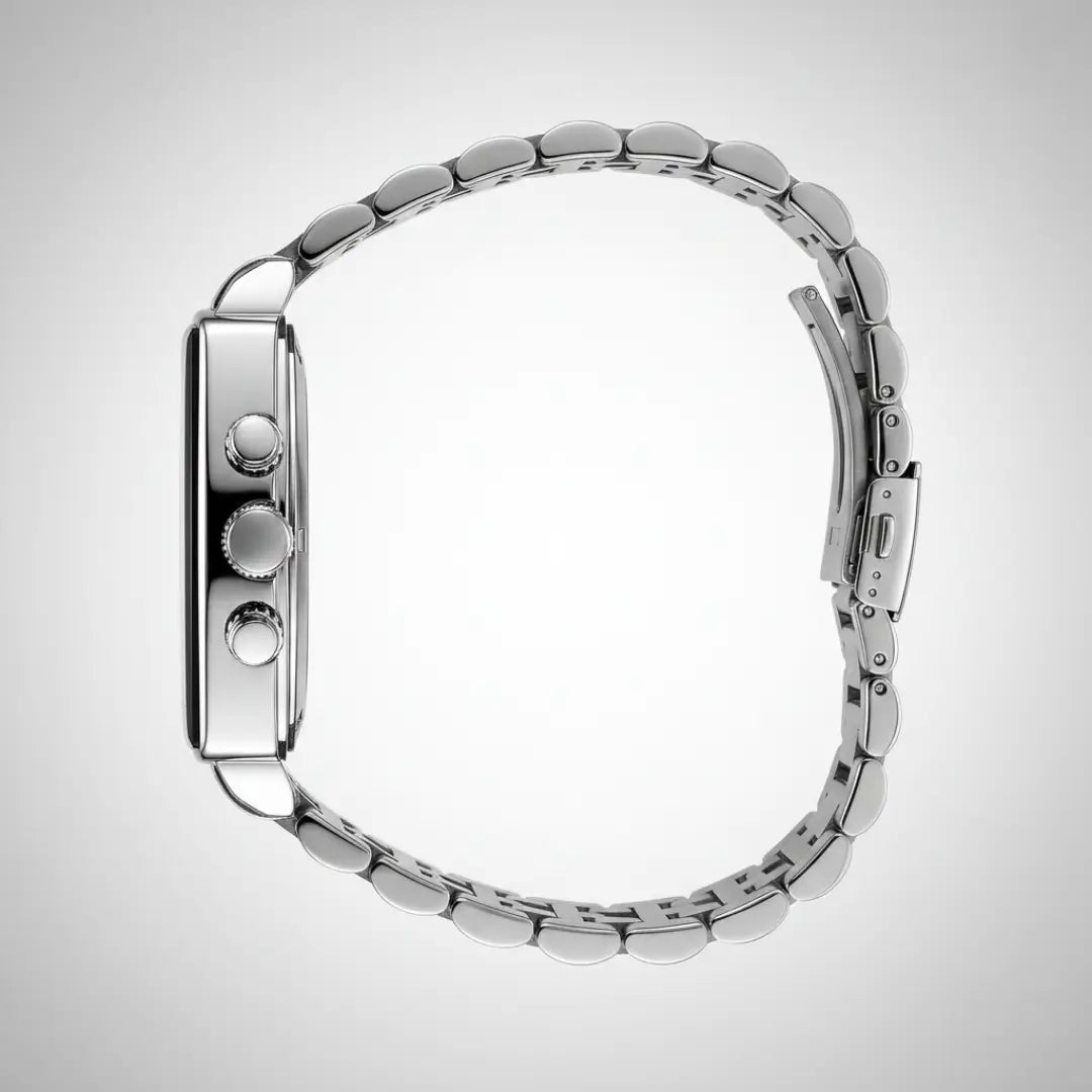 Relógio Quadrado Masculino Prata Monaco Chronograph 40 mm