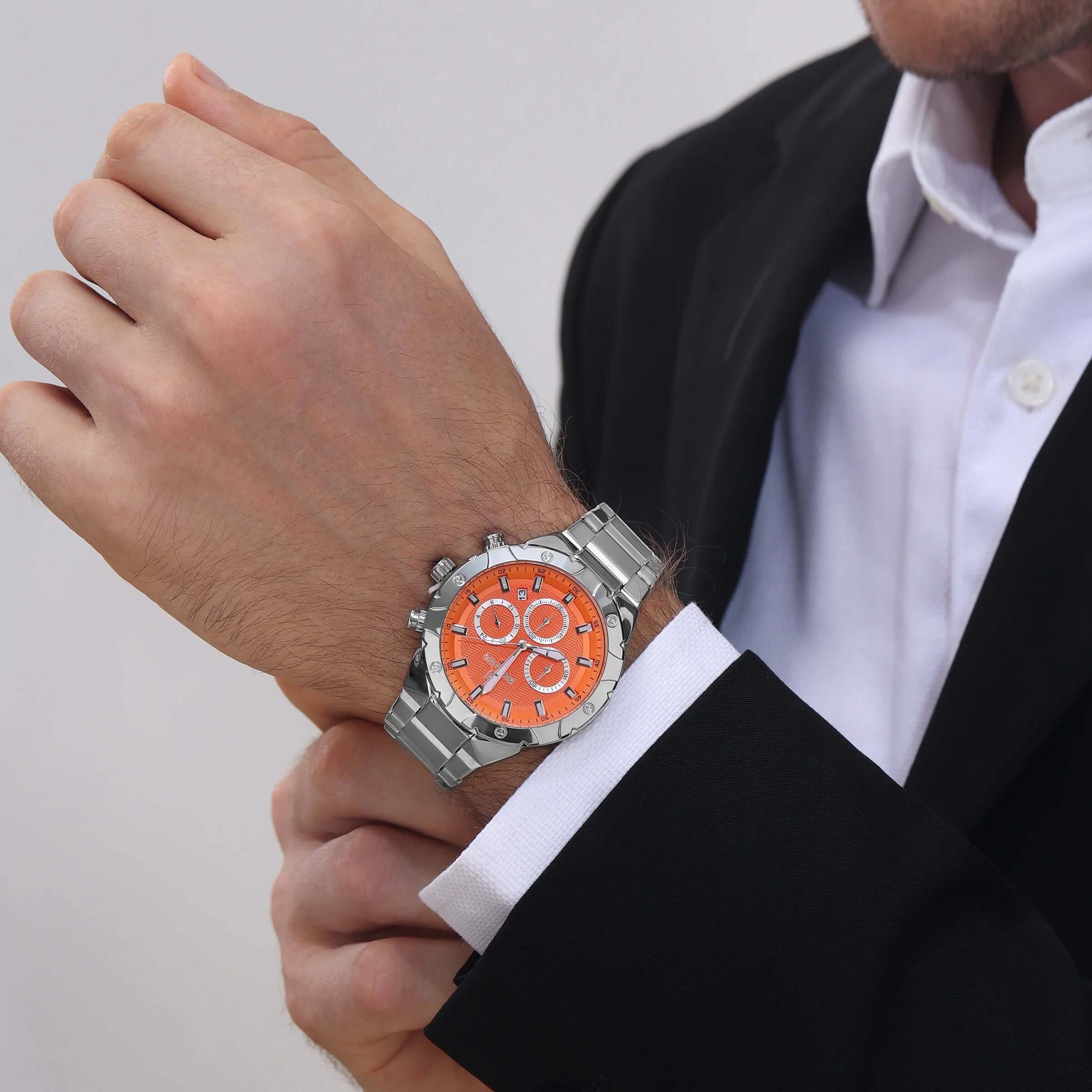 Relógio masculino prata com movimento quartzo - Reward VIP Legacy