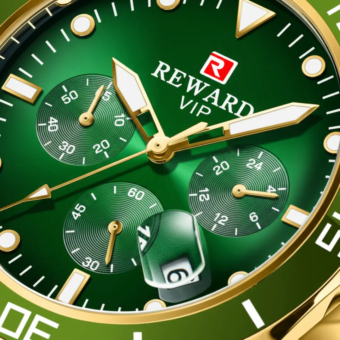 Relógio Casual Masculino Dourado Atlas 44 mm