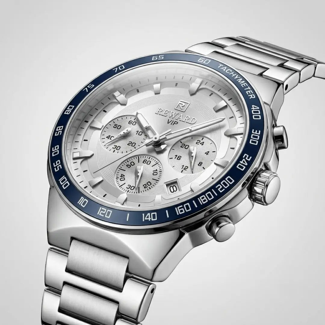 Relógio Casual Masculino Prata Reward VIP Magnus 45mm