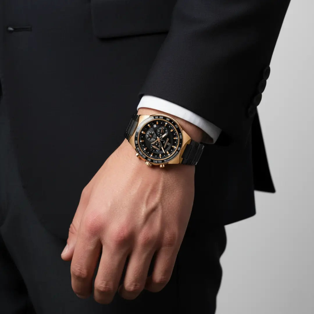 Relógio Casual Masculino Preto Reward VIP Magnus 45mm