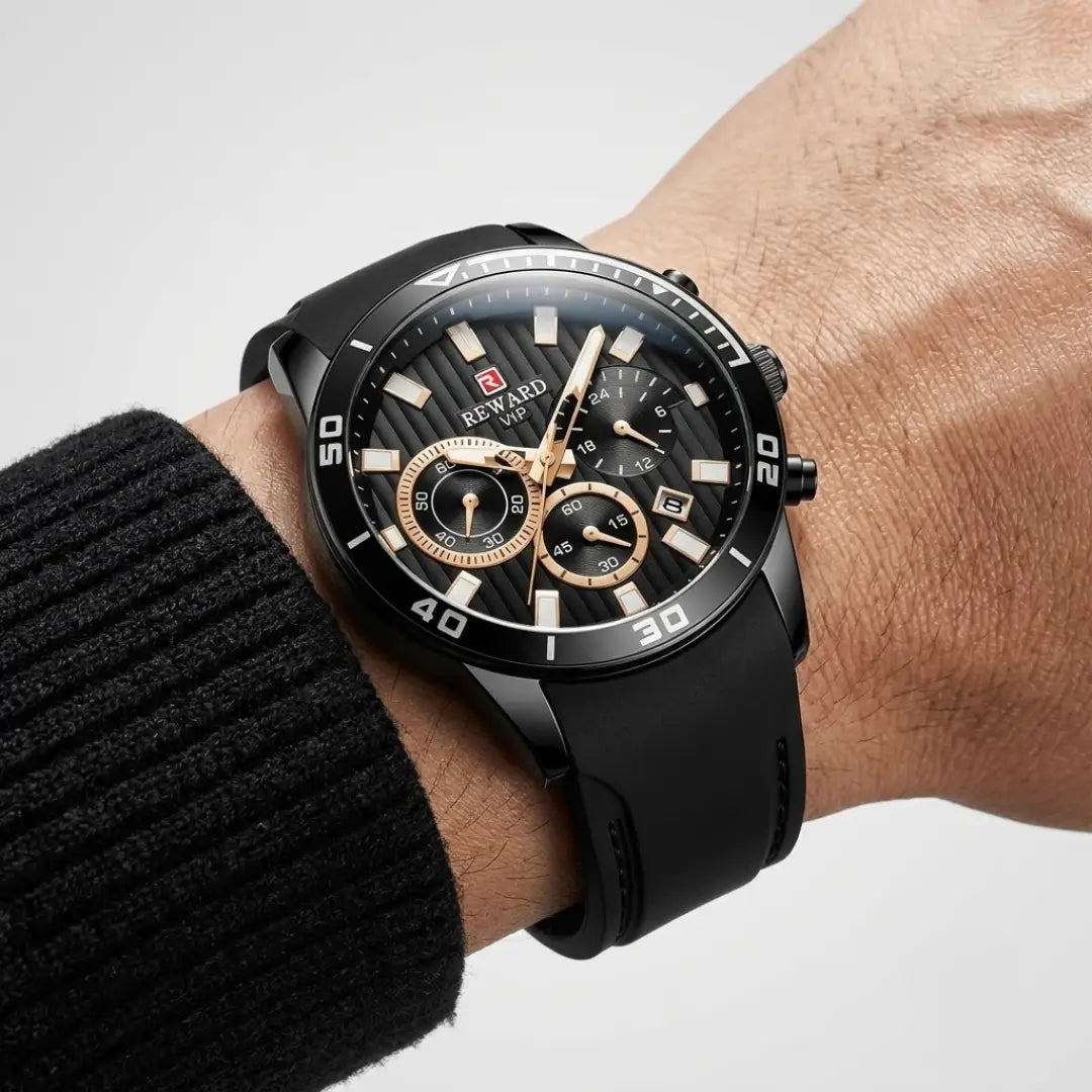 Relógio Esportivo Masculino Preto Aurion Sport 44mm