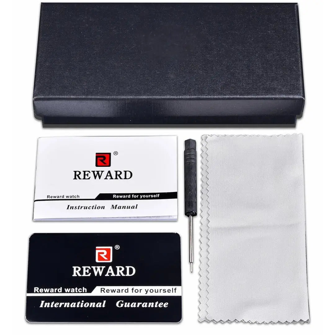 Detalhes da caixa em aço dourado do relógio Linéar – Reward Vip
