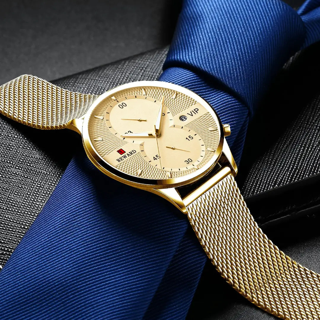 Relógio masculino dourado minimalista Reward VIP Linéar