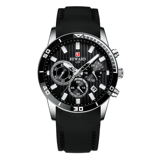 relógio masculino preto reward vip aurion sport black frente