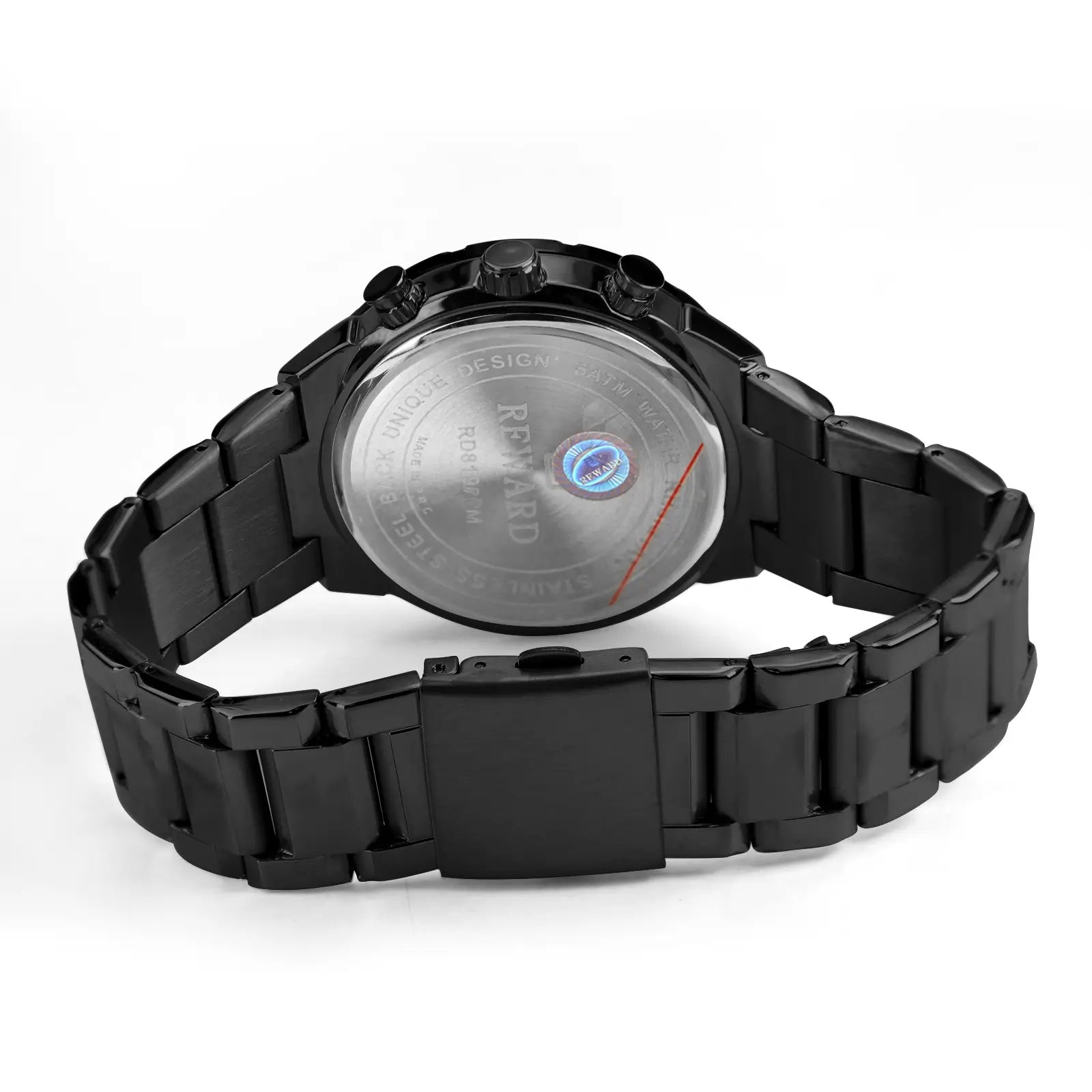 Pulseira relógio masculino em aço inoxidável preto