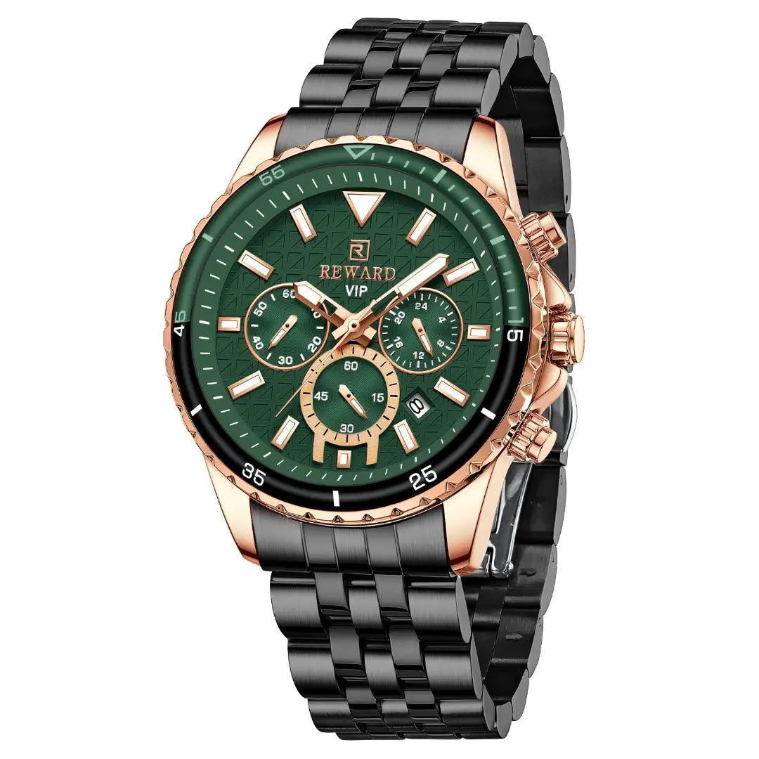 Lateral do relógio masculino reward VIP essence green