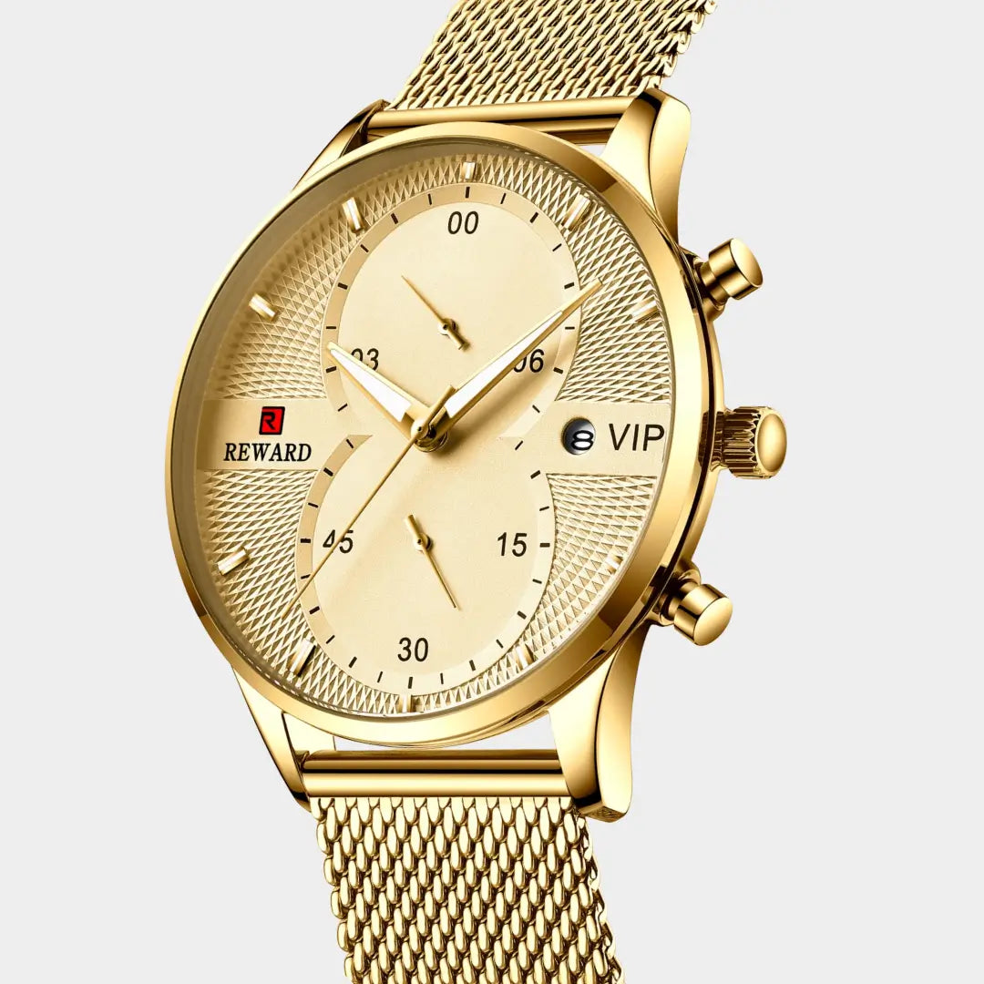 Relógio minimalista masculino Linéar prata 45 mm visto em ângulo lateral 3/4 com destaque para a caixa