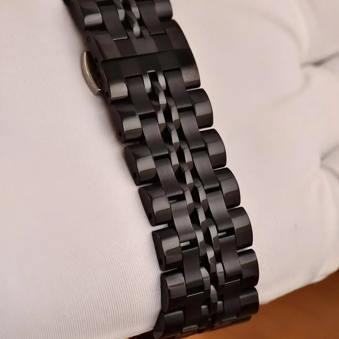 Relógio quadrado masculino Reward VIP Monaco, estilo social com cronógrafo e design clássico, cor preto  vista da pulseira
