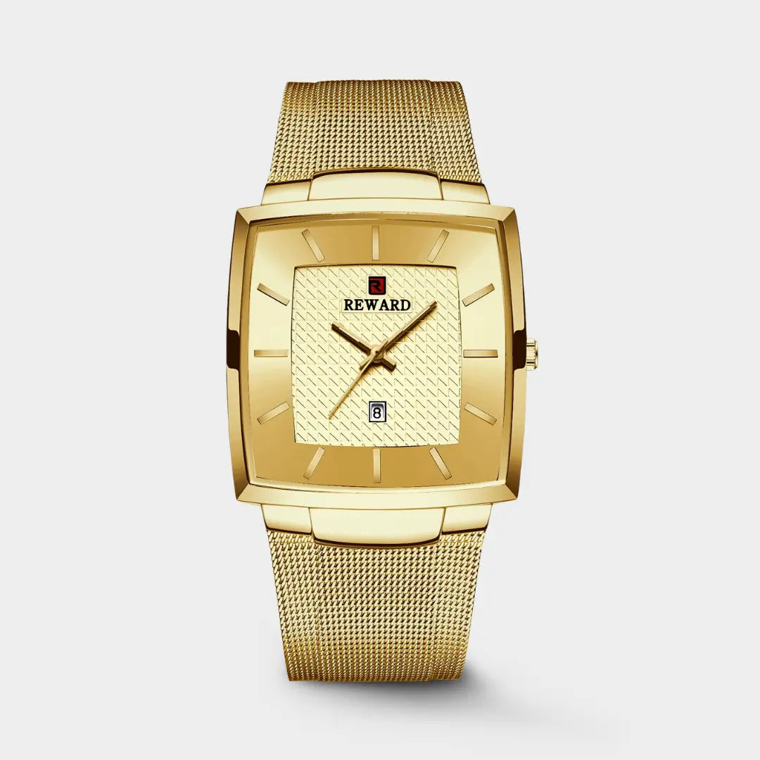 Relógio Masculino Social Dourado Monaco Date 37mm