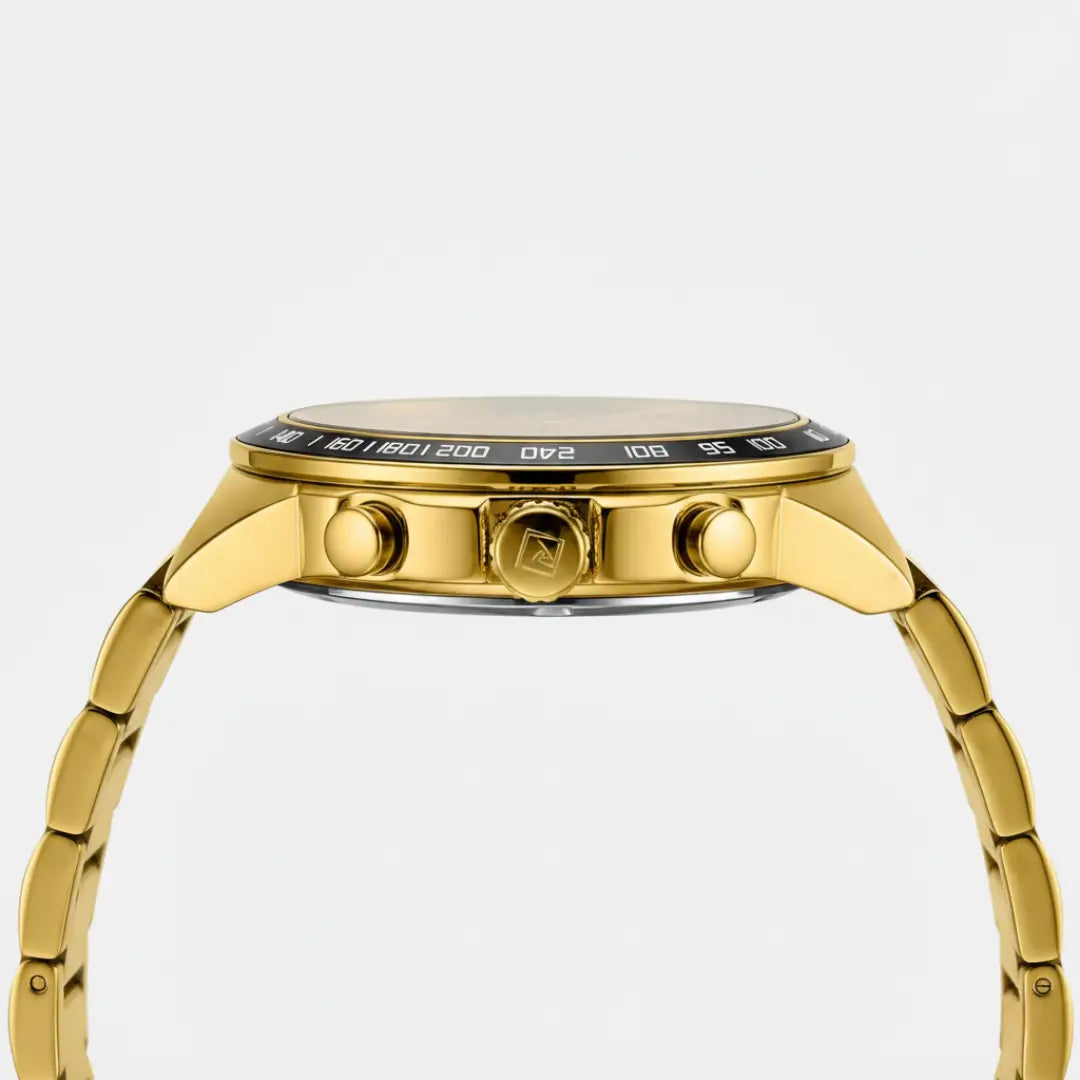 Relógio Casual Masculino Dourado Reward VIP Magnus 45 mm