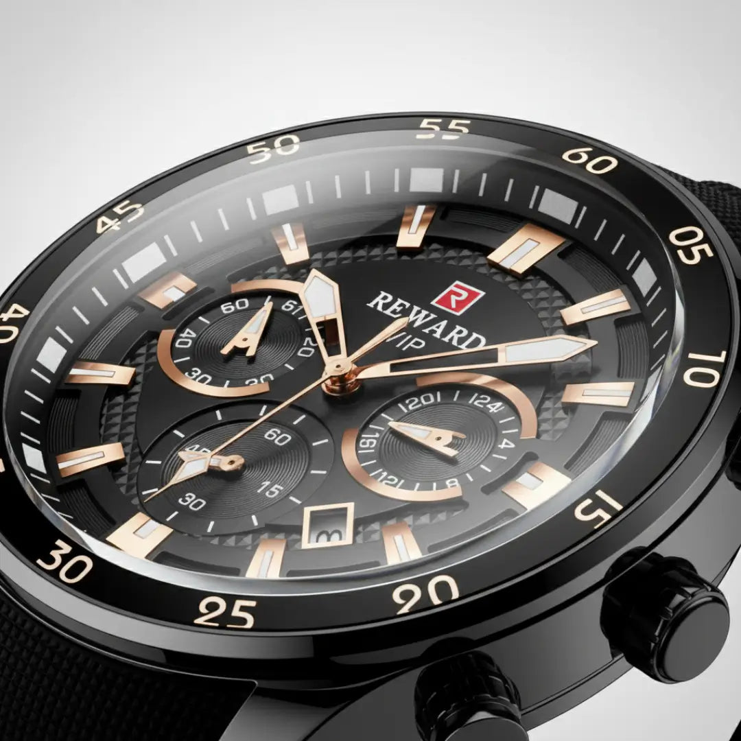 Relógio Esportivo Masculino Cronos Black 45 mm