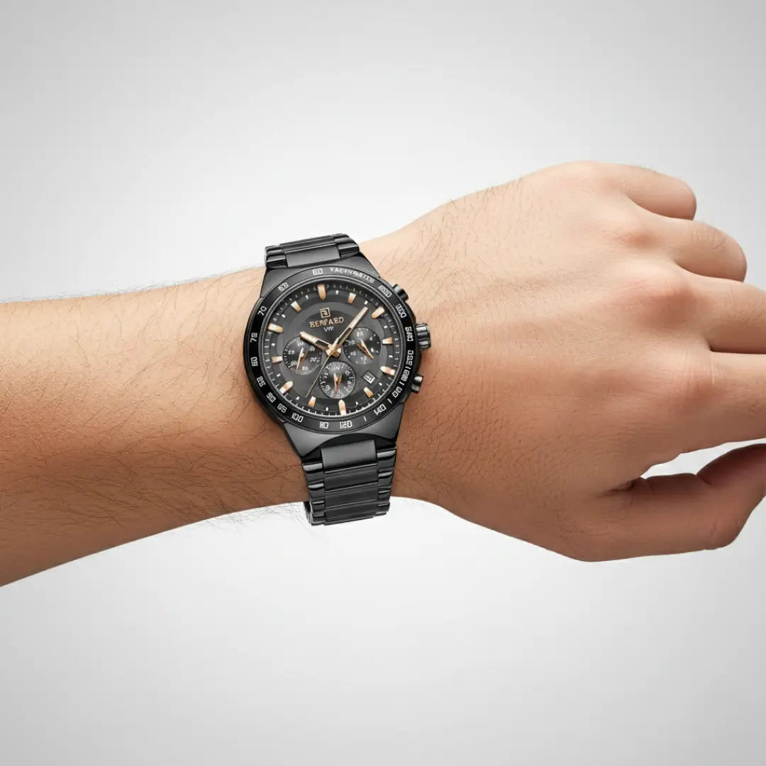 Relógio Casual Masculino Preto Reward VIP Magnus 45 mm